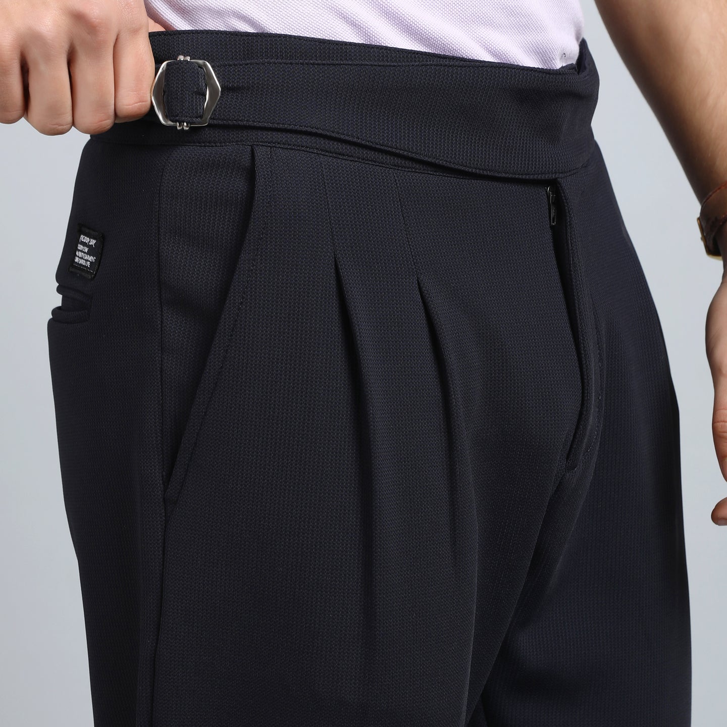 BARITONE NAVY SLIM FIT GURKHA TROUSERS 4797-2